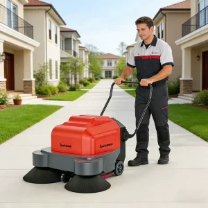 Hand Push Electric Walk Behind Floor Sweeper 1000mm Cleaning Width Customized Floor Sweeping Machine