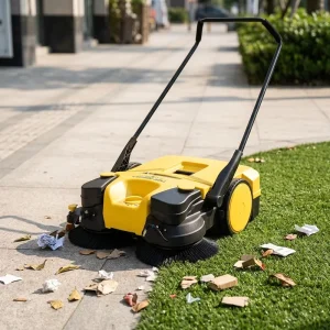 Hand-Push Manual Floor and Road Sweeper with Battery Power