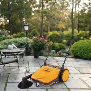 Hand-Push Manual Road Sweeper Floor Scrubber for Restaurant Cleaning