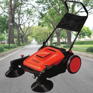 Hand-Push Manual Walk-Behind Floor Sweeper with Mechanical Rolling Brush for Industrial Use