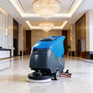 Hand-Push Walk-Behind Electric Floor Scrubber for Marble Floors, 1,750 m/h Coverage