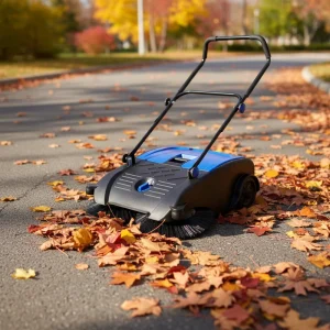 Hand-Pushed Walk-Behind Farm Road Broom Sweeper with Cleaning Brush