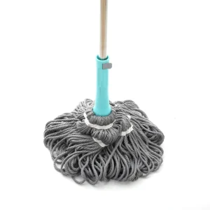 Hand-Wash-Free Wringing Microfiber Twist Mop with Stainless Steel Handle