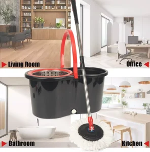 Hand-Wash Twist Spin 360-Degree Round Mop and Bucket Set for Home Cleaning