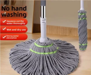 Hand-Washable Absorbent Mop for Kitchen and Bathroom Floors