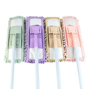 Hand Washable Flat Mop with Stainless Steel 360 Degree Rotatable Telescopic Household Mop Head