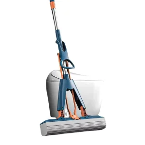 Hand-Washable Folding Sponge Wet and Dry Mop with Large Absorbent Head