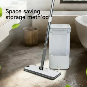 Handfree Dual Compartment Bucket Mop System Self Cleaning Eco Friendly Telescopic Handle Flat Mop for Spotless Floors Every Pass