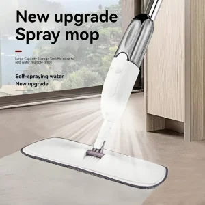 Handheld 360-Degree Swivel Wet-Dry Floor Cleaning Mop with Stainless Steel Pole and Removable Microfiber Pad