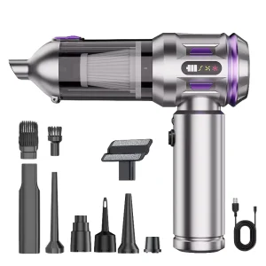 Handheld Electric Car Vacuum Cleaner Dry LED OLED Display Lightweight Design for Household Garage Use 101 120 AW Suction Power