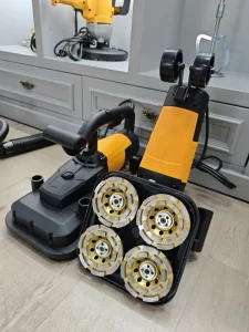 Handheld Four-Head Automatic Concrete Floor Grinder with Gearbox Polishing Machine 2200W with Handrail