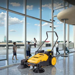 Battery-Powered Walk-Behind Manual Floor Sweeper with Spray Water