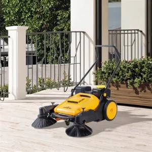 Handheld Manual Road Sweeper Floor Scrubber Vacuum Water Spray for Farm Cleaning
