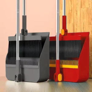 Handheld PP Folding Broom and Dustpan Set with Soft-Bristle Brush for Home Cleaning and Water Scraping