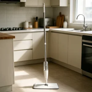 Handheld Spray Mop with 360° Rotating Head and Adjustable Stainless Steel Handle for Home Use