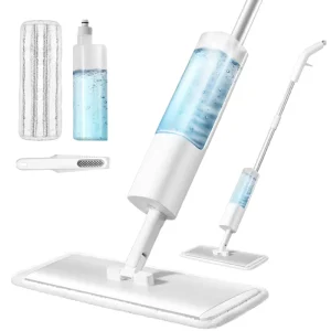 Handle Press 380 ml Large-Capacity Aluminum Bottom Plate Spray Mop for Household Floor Cleaning