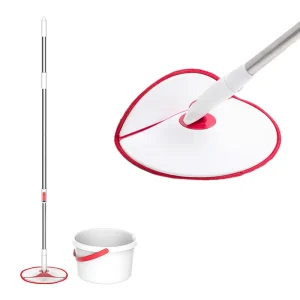 Hands-Free 360-Degree Bucket and Wringer Set with Foldable Panel Microfiber Floor Mop for Home