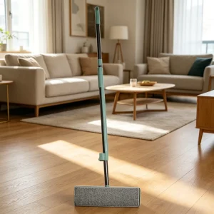 Hands-Free 360-Degree Microfiber Flat Mop for Dry and Wet Hardwood Floor Cleaning