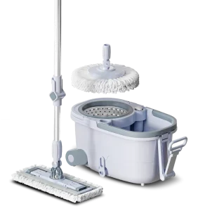 Hands-Free 360-Degree Rotating Microfiber Flat Mop