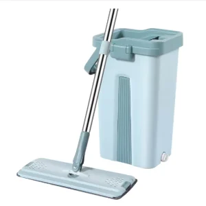 Hands Free 360 Rotating Flat Mop with Microfiber Pads Wet and Dry Dual Use Floor Cleaner for Home Kitchen Hardwood Cleaning