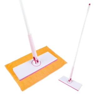Hands-Free Clamping Flat Mop with Replaceable Nonwoven Cloth Refills