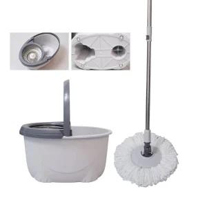 Hands-Free Dual-Drive Low-Noise Splash-Proof Microfiber Telescopic Spin Mop Bucket Set