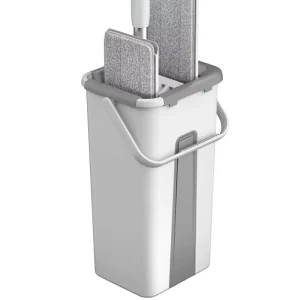 Hands-Free Microfiber Flat Mop and Bucket Set Wet & Dry Dual-Use