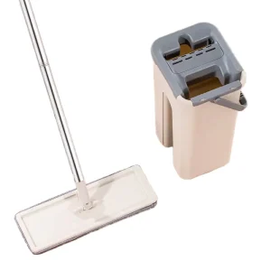 Hands-Free Microfiber Wet and Dry Floor Mop with Bucket for Home Use