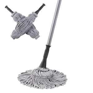 Hands-Free Self-Twisting Wet Floor Mop with Long Handle