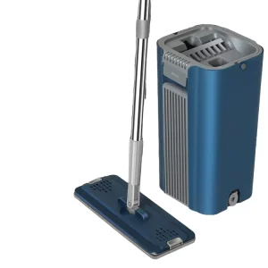 Hands Free Spinning Mop with Microfiber Mop Head Dry Wet Separation Efficient Wringing for Wood Floors & Home Use