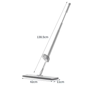 Hands-Free Steel Squeeze Dry and Wet Dual-Use Microfiber Flat Mop with Self-Wringer and 80-90% Dehydration Rate