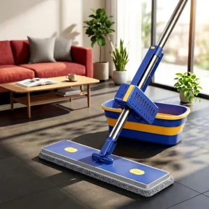 Hands-Free Telescopic Flat Mop with Bucket Set