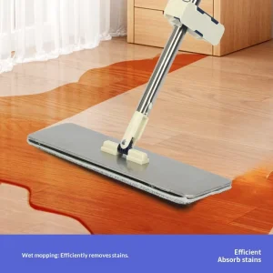 Hands-Free Telescopic Microfiber Flat Mop for Dry and Wet Cleaning