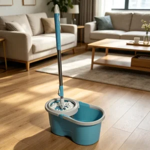 Hands-Free Washable Cloth Microfiber Flat Spin Mop and Bucket Set