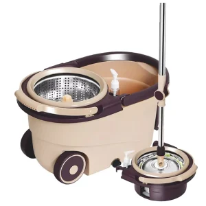 Hands-Free Wringing Spin Mop and Bucket Set with Wheels, Large Capacity, Automatic Spin, Home Use
