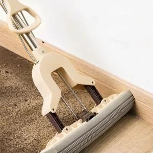 Hands-Free Wringing Sponge Mop with 360-Degree Rotation for Hardwood Floors