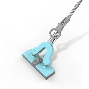 Hands free Flat Mop Household Stainless Steel Stick Mop Set Labor saving Sponge Mops