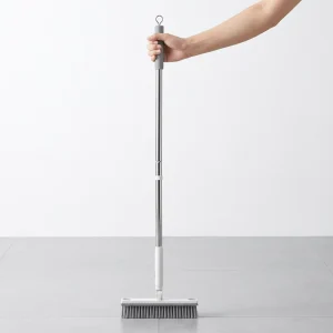 Hard Stiff Bristle Long Handle 2 in 1 Floor Brush for Bathroom Kitchen Tile Grout & Home Cleaning