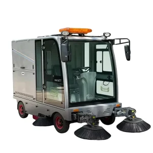Heavy-Duty 2300mm Ride-On Floor Sweeper, 4 Side Brushes, Battery Powered