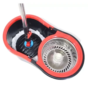 Heavy Duty 360 Spin Mop with Detergent Bottle Stainless Steel Handle and Microfiber Bucket Set