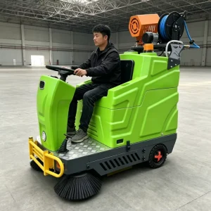 Heavy Duty 48V Electric Ride-On Sweeper with Automatic Filter Shaker and Water Spray System