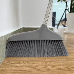 Heavy-Duty Angle Broom for Floor Cleaning Long Handle Soft Bristle Commercial Industrial Broom