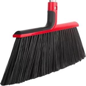 Heavy Duty Angled Broom With 4 Section Painted Iron Handle Furniture Safe Rubber Bumper Sweeper For Home