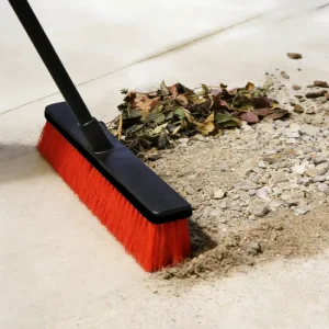 Heavy Duty Broom with Plastic Cleaning Brush for Garden Decks, Gravel Roads, and Ground Surfaces