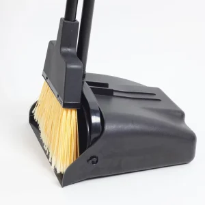 Heavy-Duty Commercial Angle Broom with Flagged Bristles for Courtyard Garage Restaurant Lobby Patio and Office Floors