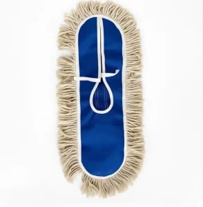 Heavy-Duty Cotton Dust Mop Head with Blue Canvas Backing Replaceable Flat Mop Pad for Commercial Floor Cleaning