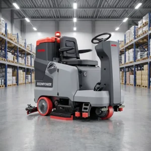 Heavy-Duty Electric Ride-On Floor Scrubber and Sweeper for Supermarkets, Malls, and Warehouses