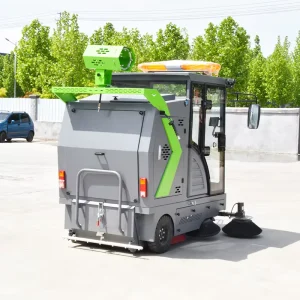Heavy-Duty Electric Ride-On Sweeper Scrubber Machine, 2000mm Cleaning Width, 1200 m2/h Efficiency