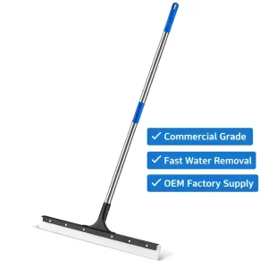 Heavy Duty Floor Scraper Broom Commercial Silicone Floor Wiper for Cleaning Supply Floor Squeegee