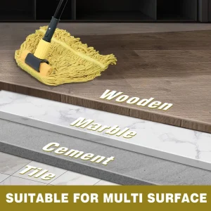 Heavy-Duty Industrial Cotton Mop Long Handle Circular Rope-Head Wet Cleaning Mop for Commercial and Household Floors